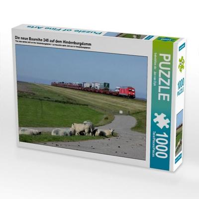 CALVENDO Puzzle Die neue Baureihe 245 auf dem Hindenburgdamm 1000 Teile Puzzle quer | 1000 Teile Lege-Größe 64 × 48 cm Foto-Puzzle für glückliche