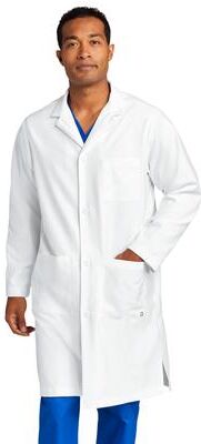 Wonderwink WW5172 Men's Long Lab Coat in White size Large