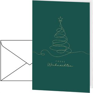Böttcher-AG Weihnachtskarte Baum, 115 x 175mm, Klappkarte mit Goldfolie & Umschlag, 1 Stück
