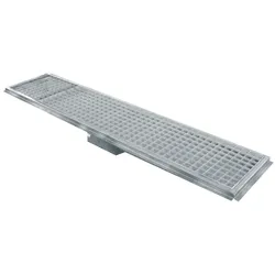 Bodenrinne aus Edelstahl 1500x300, seitlicher Ausgang (GS153-H)