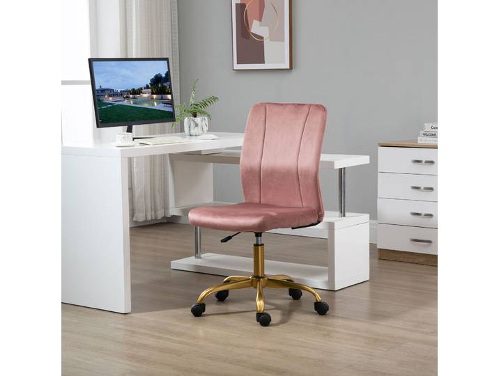 Vinsetto Chaises Bureau Velours Pivotantes Lot de 2