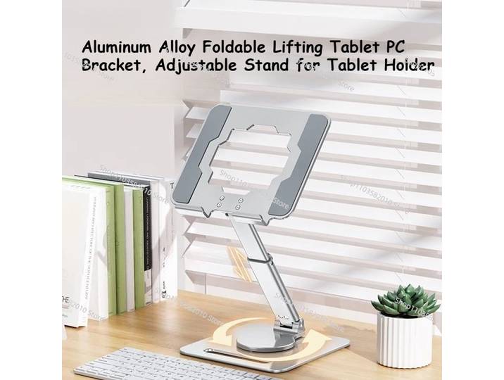 Support de tablette pliable en alliage d'aluminium, support réglable pour tablette