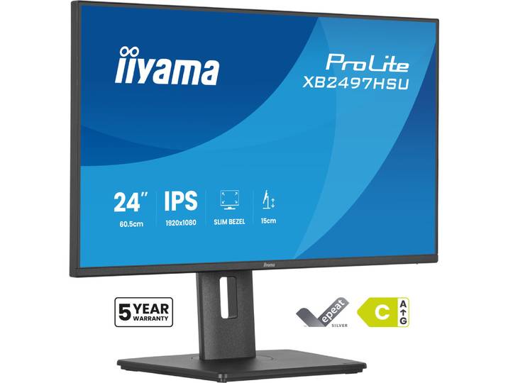 iiyama ProLite XB2497HSU-B1, 60,5 cm (23.8'), 1920 x 1080 pixels, Full HD, LED, 4 ms, Noir
