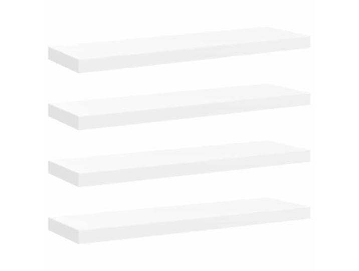 QINXIXINAIXI Schweberegale 4 STK. Weiß 80x23,5x3,8 cm MDF Schwebendes Wandregal, unsichtbare Befestigung, Metallrahmen, Wabenplatten-Design, Wandboard
