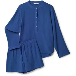 Tchibo - Musselin-Shorty-Pyjama-Set - Damen - Gr. 40 - dunkelblau