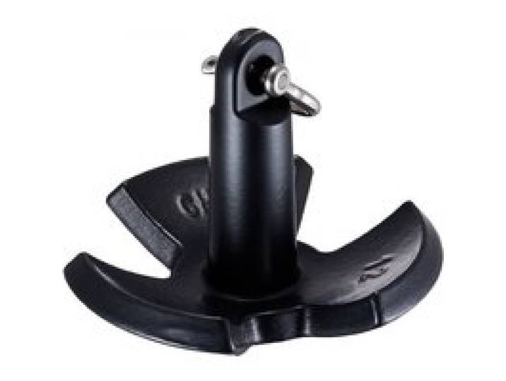 VEVOR Flussanker Bootsanker aus Gusseisen mit Schwarzer Vinylbeschichtung und Schäkel 5,4 kg, Pilzanker in Marinequalität für Boote bis zu 3,05 m, Ausgezeichnete Haltekraft in Flüssen und Seen