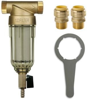 iSpring WSP-50+ACPF12MPT12X2 Reusable Spin Down Sediment Water Filter