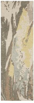 Style Haven Kitt Handmade Wool Abstract Elements Beige/ Yellow Rug