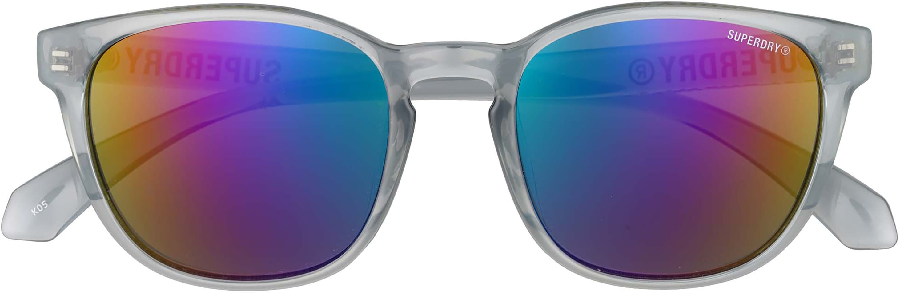 Sonnenbrille SUPERDRY "Modell 996097", Herren, silber (transparent), transparent, Sonnenbrillen Sonnenbrille, Form Karree/Soft, Logoschriftzug auf Bügel, Injectionfassung