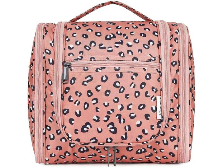 Kulturtasche zum Aufhängen mit Leopardenmuster, mittel, Mehrfarbig, 5x1x5 cm, Badaccessoires, Kosmetikdosen