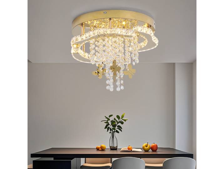 Plafonniers de luxe en or salon moderne plafonnier en cristal décoration de la maison chambre à manger lumière LED luminaire