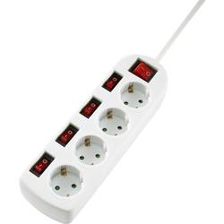 Sygonix SY-4535068 Steckdosenleiste mit Schalter Weiß Schutzkontakt 1 St.