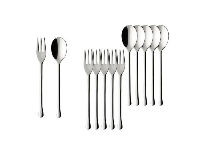 Besteck-Set VILLEROY & BOCH Kaffeebesteck Bundle Udine 12er Set edelstahl , silber (edelstahl), 12, Essbesteck-Sets, Spülmaschinenfest