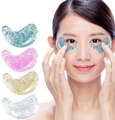 Multisell Products Hub Reusable Gel Eye Cooler, Hot Cold Eye Patches, Gel Eye Bag Patch Relieves Puffiness silver