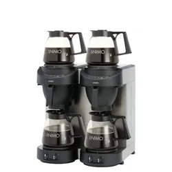 Animo Kaffeemaschine M-202 4 Glaskannen 1,8 Ltr. und 4 Warmhalteplatten. Mit Wasseranschluss