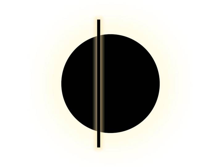 s.luce Led-Wandlampe Artus Schwarz Ø 50cm, Metall, Rund, LED integrated, 50x50x50 cm, Lampen & Leuchten, Innenbeleuchtung, Wandleuchten