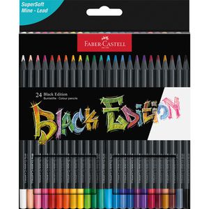 Faber-Castell Buntstifte Black Edition, 116424, farbig sortiert, 24 Stück