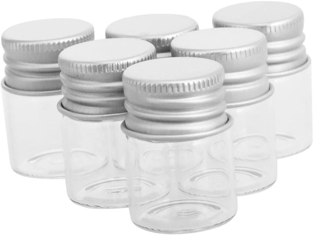 Set van 20 transparante mini wensflesjes van borosilicaatglas voor decoratie