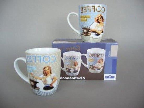 Set van 2 Koffiemokken Coffee Time - 300 ml - Gekleurd