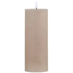 Chic Antique LED Stumpenkerze inkl. Batterien, H20/D7,5 cm, leinen