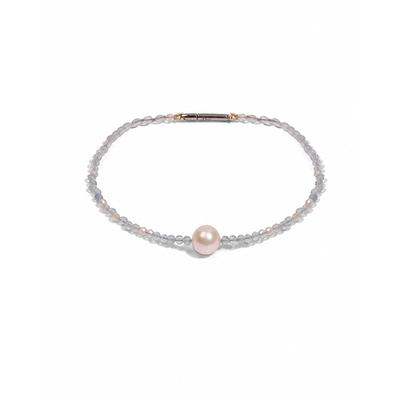 Perlenarmband DI PERLE, silber (weiß), Armbänder, Damen, diperle_18,5, Edelstahl Perlen, Edelstahl, Perlen, Perlenarmband