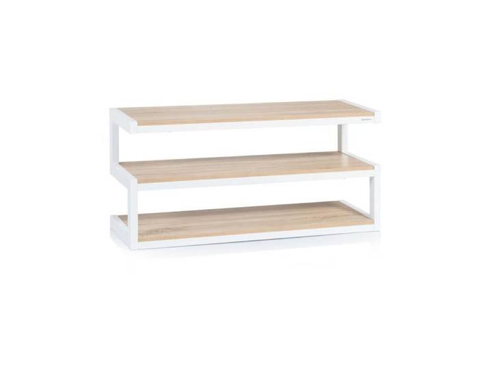 Meuble TV - NorStone - Esse - Blanc et Chêne - Supporte jusqu'à 80 kg - TV jusqu'à 46