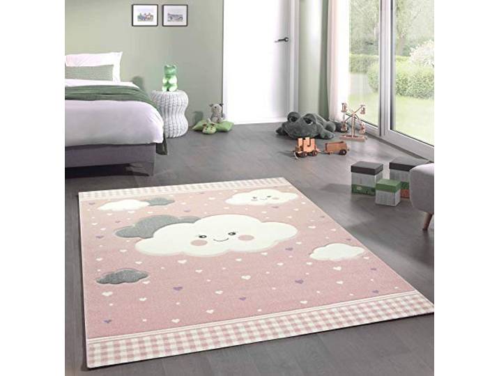 CARPETIA Teppich Kinderzimmer Kinderteppich Wolken rosa Größe 200 x 290 cm