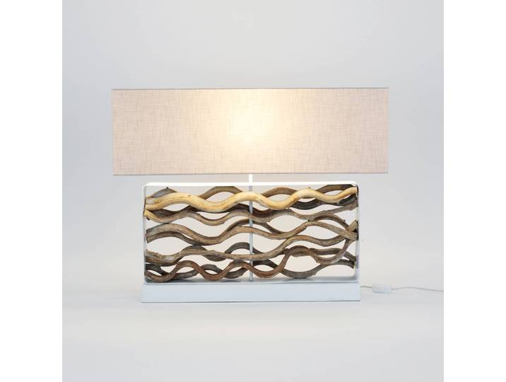 Holländer Tischlampe Tremiti, Holz hell, für Wohn- / Esszimmer, Holz