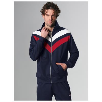 Sweatjacke TRIGEMA "TRIGEMA Sweatjacke mit praktischen Taschen", Herren, Gr. XL, blau (navy), Sweatware, 70% Baumwolle, 30% Polyester, ohne Ausschnitt, Sweatjacken Sweatjacke