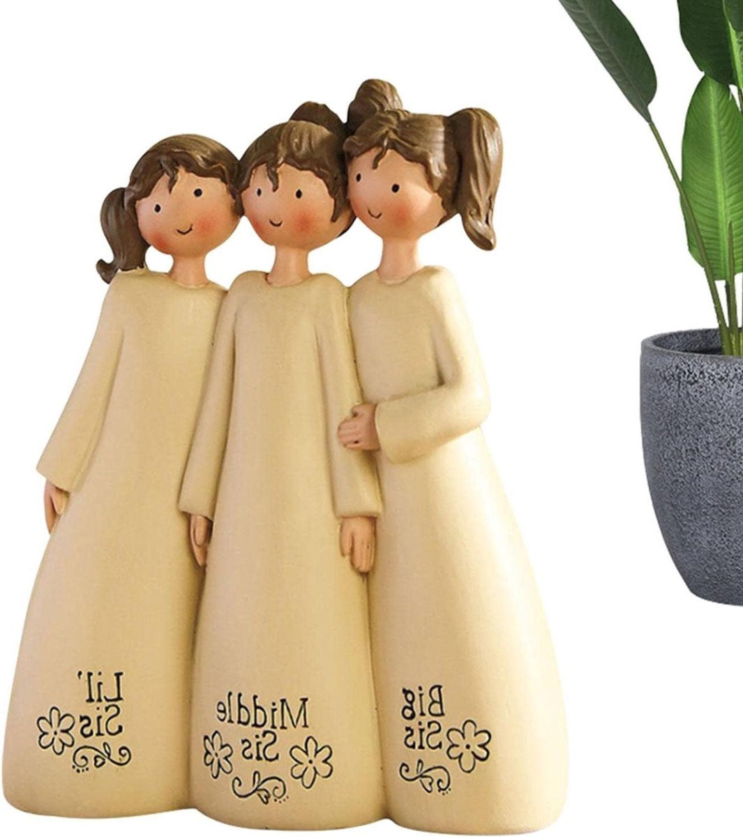 Handgemaakt Hars Engel Beeldje Zuster voor Huisdecoratie, 10.5 cm