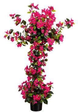 Nearly Natural 4-ft UV Resistant Artificial Spiral Bougainvillea Tree