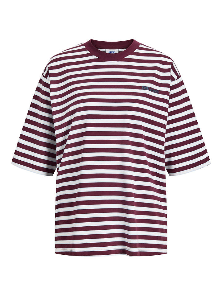 JJXX Shirt "Rhea" in Weiß/ Bordeaux - L