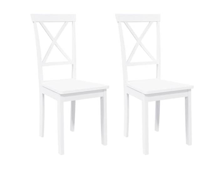 HKLGBVCR Essstühle, 2 Stück, weiß, Massivholz, Gummi Ergonomisches Design, bequeme Rückenlehne, stabile Holzbeine, Esszimmer, Wohnzimmer, dichte Maserung
