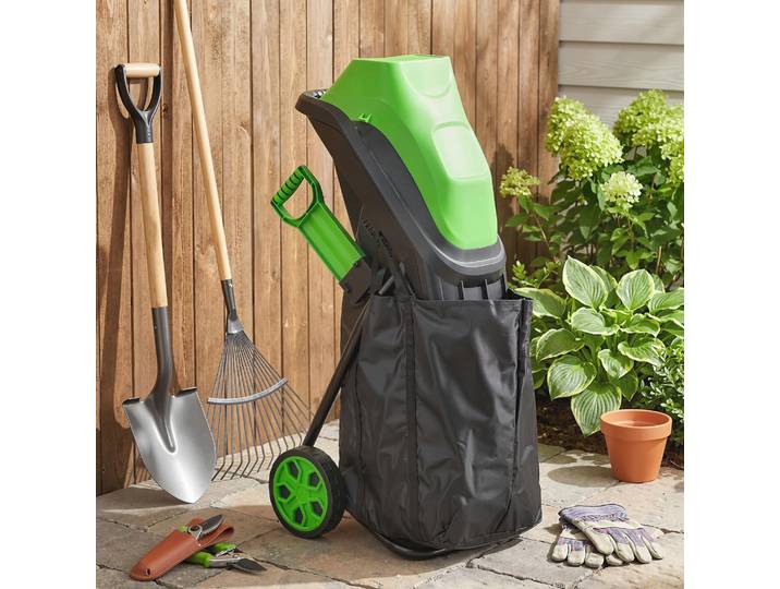 Outsunny Broyeur Végétaux 2500W Sac Collecte 45L Vert