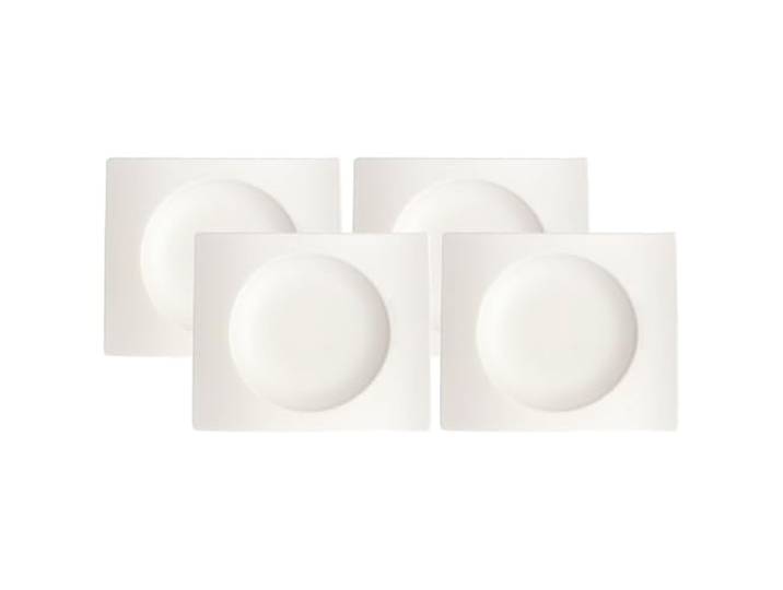 Villeroy & Boch NewWave 4er Set Suppenunterteller weiß Porzellan