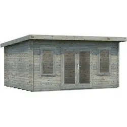 Palmako Gartenhaus Lisa 14,2 m2 - 44 mm Grau tauchimprägniert