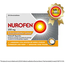 NUROFEN 200mg Ibuprofen Schmelztabletten Lemon bei Kopfschmerzen 200mg 24 St