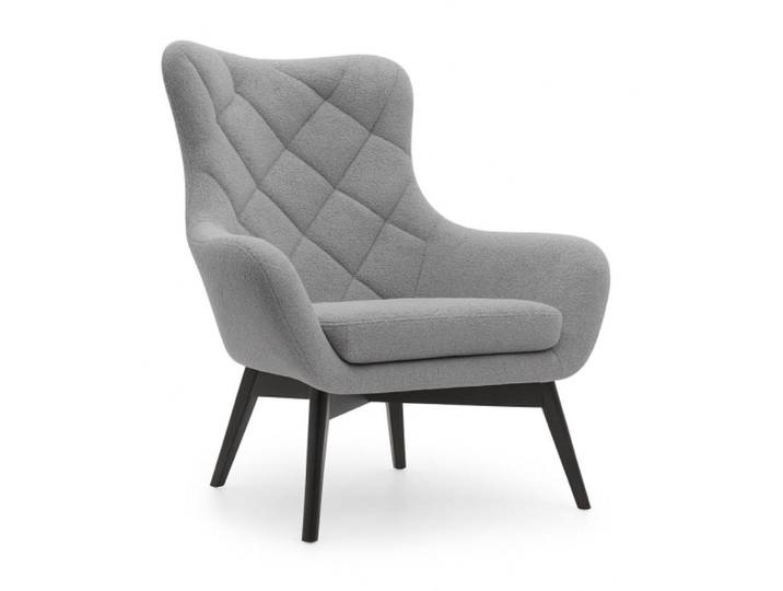 Sepro Meble Sessel Hellgrau Lisa Caro Auf Holzbeinen, Grau, 88x108x88 cm, Wohnzimmer, Sessel, Polstersessel