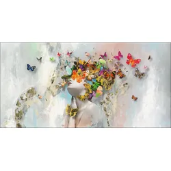 Originalbild BUTTERFLY FACE (BHT 180x90x4 cm) - bunt - BHT 180x90x4 cm
