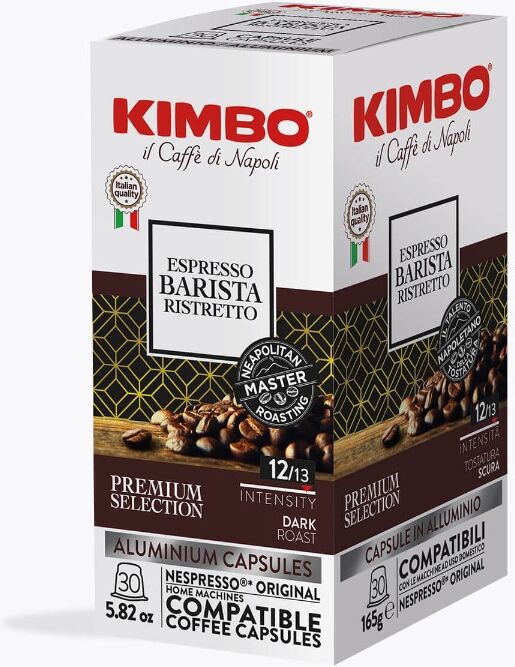Kimbo Barista Ristretto 30 capsules   Nespresso-compatibel   Intensieve Italiaanse espresso met karamel, geroosterde noten en pure chocolade