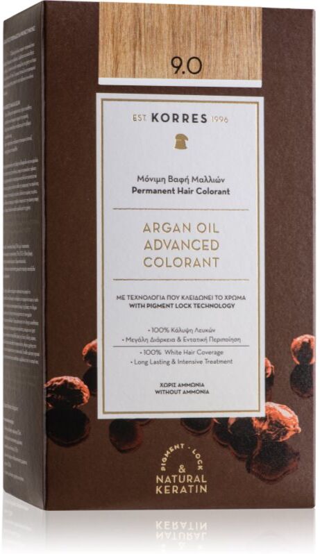 Korres Argan Oil Permanent-Haarfarbe mit Arganöl Farbton 9.0 Very Light Blonde 50 ml