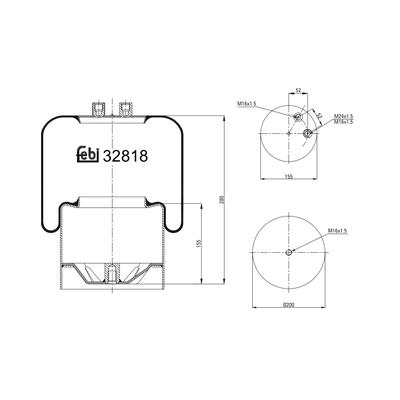 FEBI BILSTEIN Federbalg, Luftfederung Hinterachse rechts 32818 für Mercedes