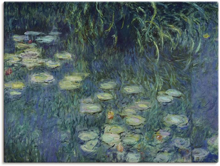 Leinwandbild ARTLAND Teil Seerosenbild Musée de l'Orangerie , blau (farbe bild(er): blau), B:60cm H:45cm, Bilder, Leinwandbild, auf Holzrahmen gespannt