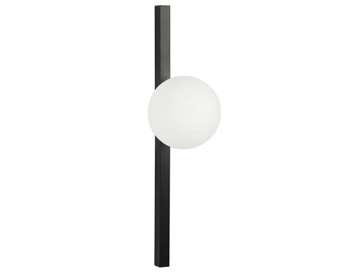 Beliani Wandleuchte Metall schwarz Glasschirm weiß Kugelform 1-flammig modern Isabella