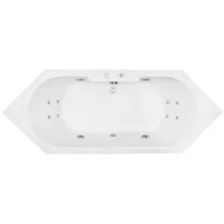 Whirlpool Indoor Spa  Badewanne VILLA MEDICI 209 x 80.5 cm weiss mit Massagedüsen,LED