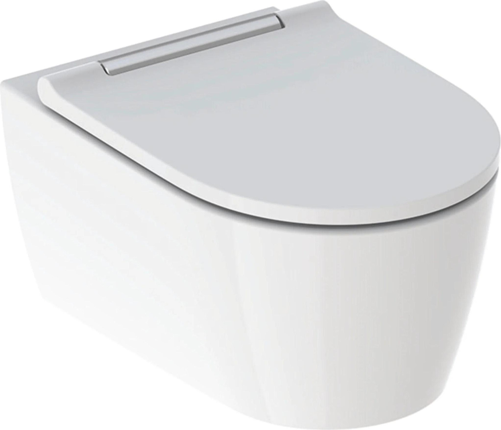 Geberit One toiletset met diepspuitfunctie en toiletzitting, verchroomd