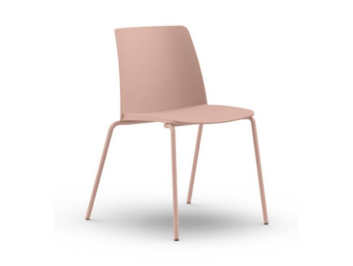 Chaise de réunion & visiteur Aria polypropylène piètement métal – Rose