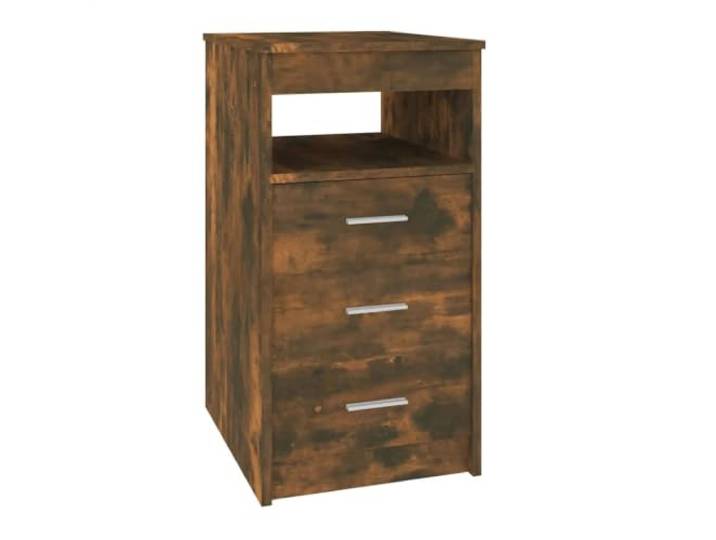 Helloshop26 Kompakter Schubladenschrank mit Ablage Aufbewahrung 40 x 50 x 76 cm aus Technikholz Eiche Smoke 02_0048135
