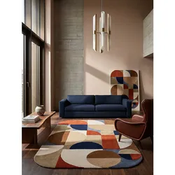 Wollteppich geometrisch Terrakotta 200 x 290 cm - HALLEIN   Kadima