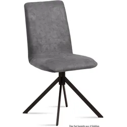 ESSZIMMERSTUHL (4er-Set) Dredi 47x92x60 Schwarz/Grau